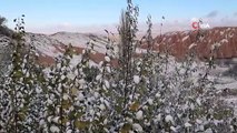 Kapadokya'da kartpostallık kar manzarası