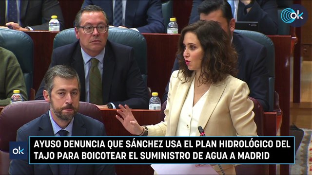 Ayuso denuncia que Sánchez usa el Plan Hidrológico del Tajo para boicotear el suministro de agua a Madrid