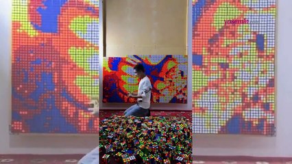 Herkesi duygulandıran kübik çalışması! Filistin'i işte böyle resmetti