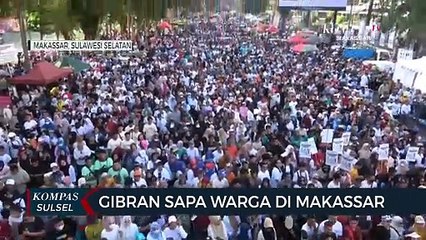 Gibran Sapa Warga Jalan Sehat 2 KM Di Makassar
