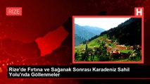 Rize'de Fırtına ve Sağanak Sonrası Karadeniz Sahil Yolu'nda Göllenmeler