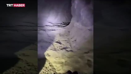 Teröristlerin kullandığı mağaralar görüntülendi