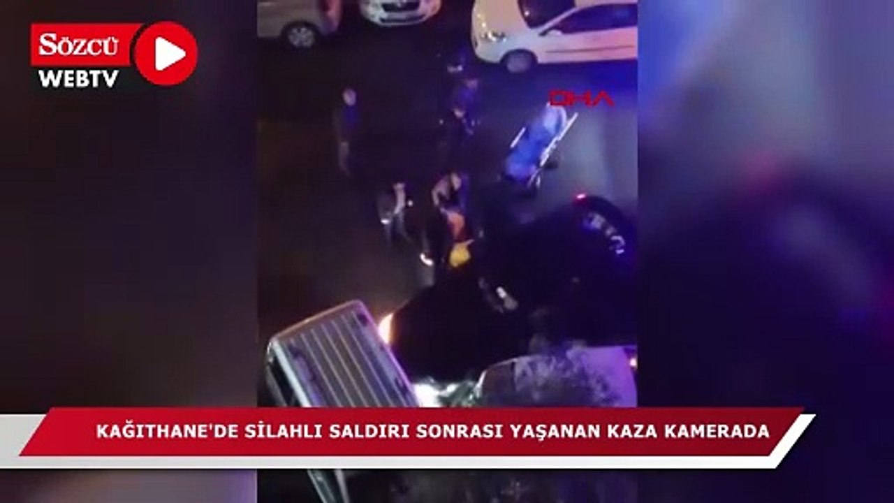 Kağıthane'de bir kişinin öldüğü silahlı saldırı sonrası kaza kamerada