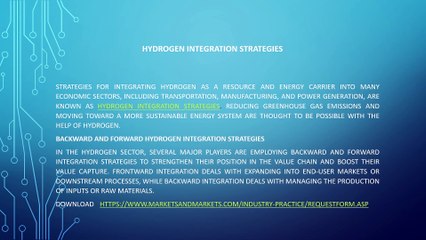 Hydrogen Integration Strategies