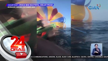 Magkasintahan na nagpa-parasail, bumagsak mula ere nang sumabit sa seagrass ang elisi ng bangka | 24 Oras