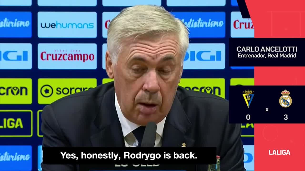 Ancelotti speaks about Rodrygo and the season so far