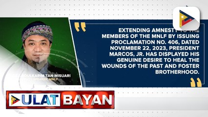 MNLF, pinuri ang amnesty proclamation ni PBBM