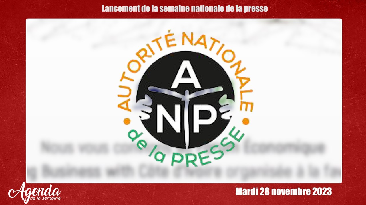 Agenda de la semaine du Lundi 27 Novembre au Samedi 02 Décembre 2023
