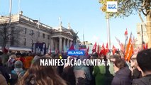 Manifestação contra motins xenófobos em Dublin