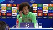 Atletico Madrid coach Diego Simeone and midfielder Axel Witsel preview UEFA Champions League crunch game with Feyenoord