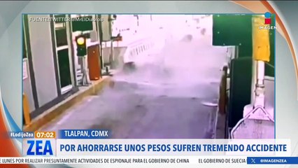 Motociclistas sufren accidente por querer ahorrarse la caseta