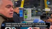 Santos Cerdán increpado en Barajas a su vuelta de Ginebra a gritos de 