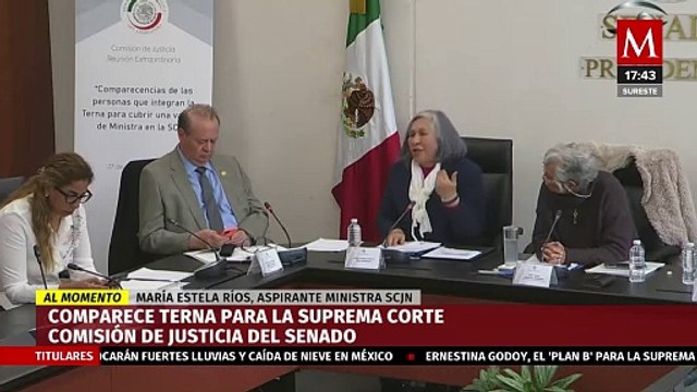 María Estela Ríos comparece en el Senado terna para la Suprema Corte