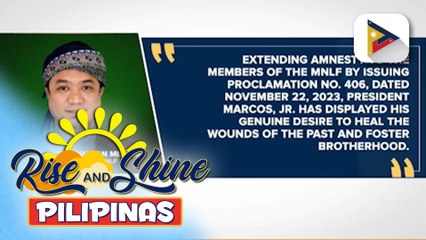 MNLF, pinuri ang amnesty proclamation ni PBBM