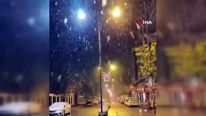 Ağrı Patnos'ta Mevsimin İlk Karı Yağdı