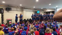 Kalyn Ponga with kids at McDonald Jones Stadium in Newcastle 28/11/23