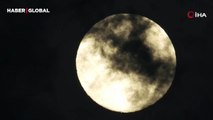 Sabah saatlerinde beliren dolunayı görenler mest oldu!