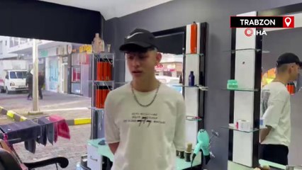 Trabzon'da sahildeki dev dalgaları çekmek isterken ölümden döndü