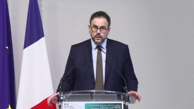 Entre 2017 et 2022, on est passé de 25% de fumeurs à 16% chez les jeunes de 17 ans : AUrélien Rousseau, ministre de la Santé, lors dela présentation de son plan de lutte contre le tabagisme