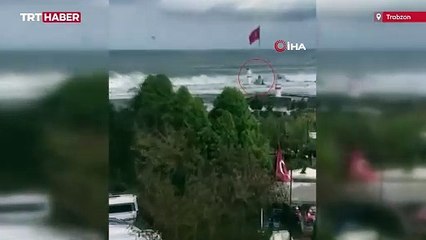 Trabzon'da denizde kaybolan 2 kişinin son görüntüleri ortaya çıktı
