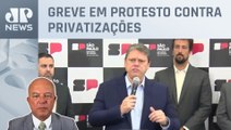 Tarcísio fala com imprensa sobre paralisação em São Paulo; Roberto Motta analisa