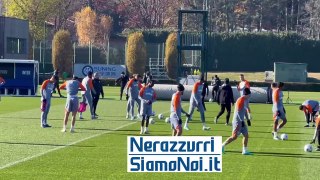 L'allenamento dell'Inter verso la sfida con il Benfica (28 novembre 2023)