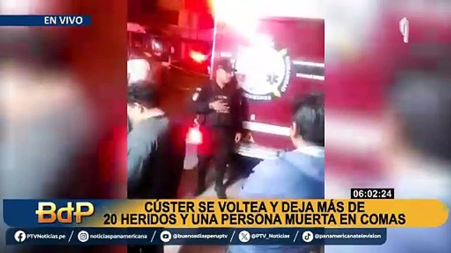 Accidente en Comas: 20 heridos y un fallecido deja despiste de cúster que terminó volcada