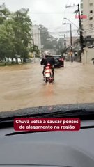 Chuvas voltam a causar alagamentos em Itajaí e BC