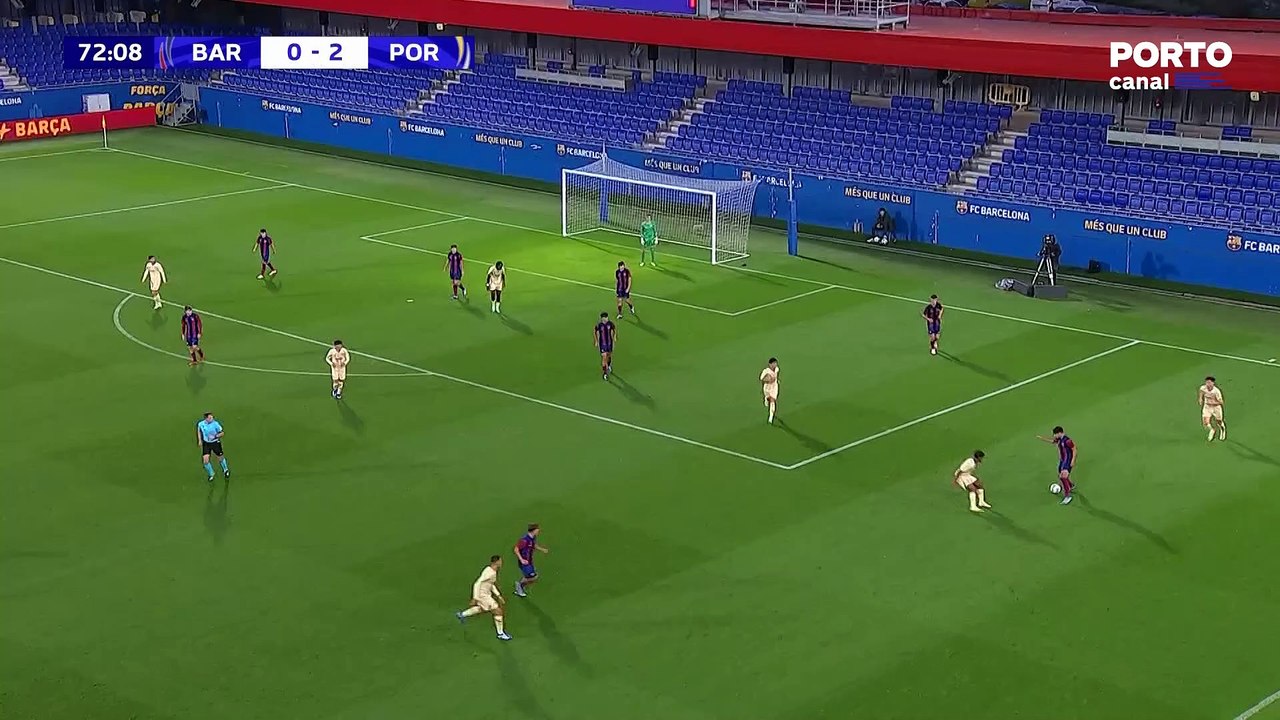 Classe na Youth League. Jorge Meireles e Anhá Candé dão contornos de goleada aos 'Dragões' em Barcelona