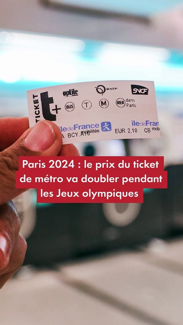 Paris 2024 : le prix du ticket de métro va doubler pendant les JO - Vidéo  Dailymotion