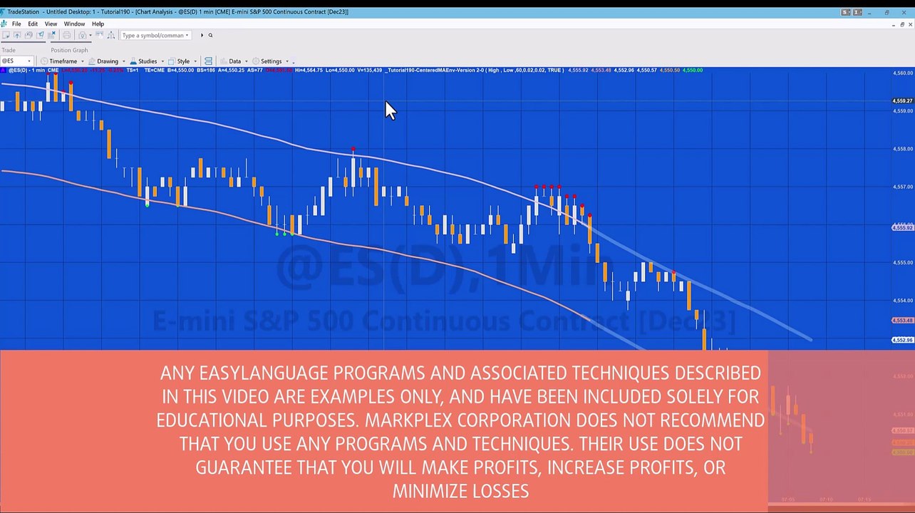 Tutorial 190-2 | Plotting when price crosses the upper or lower lines in a centered moving average