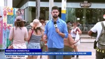 Banco vermelho na Praça do Marco Zero alerta para os crimes contra a mulher