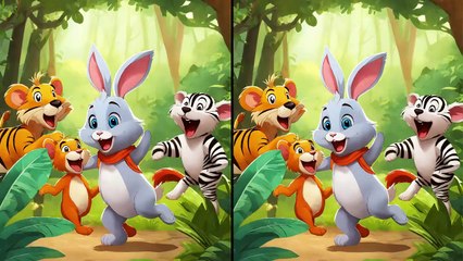 Rabbit and tiger friendship and courage to save the jungle