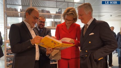 Le Roi et la Reine en visite à la rédaction du «Soir»