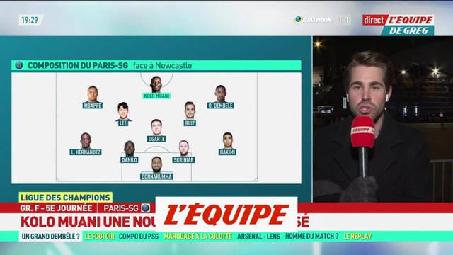 Danilo, Lee et Kolo Muani titulaires contre Newcastle - Foot - C1 - PSG
