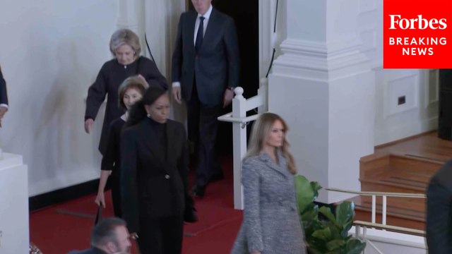 WATCH: Melania Trump, Michelle Obama, Hillary Clinton, And Bidens Arrive At Rosalynn Carter Funeral