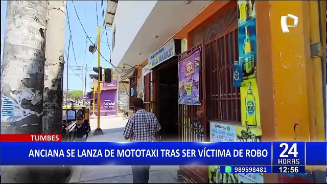 Tumbes: anciana se arroja de mototaxi tras ser víctima de robo