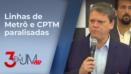 Tarcísio de Freitas diz que greve dos transportes em SP é “política e sem pauta”