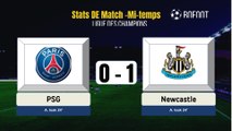 PSG - Newcastle résumé et buts (Mi-temps)- highlights, goals