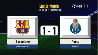 Barcelone - Porto résumé et buts (Mi-temps)- highlights, goals