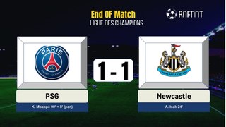 PSG 1-1 Newcastle highlights, goals and stats