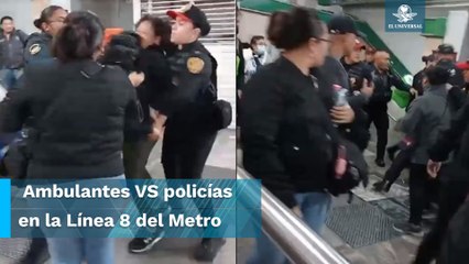 Se arma la campal en el Metro; ambulantes se dan con policías en Chabacano