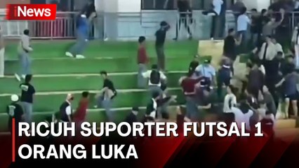 Suporter  Ricuh saat Pertandingan Futsal di GOR Ciracas, 1 Orang  Luka