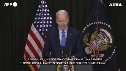 Biden: "Abigail e' libera e al sicuro in Israele"