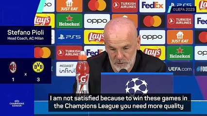 Pioli 'not satisfied' after Champions League defeat