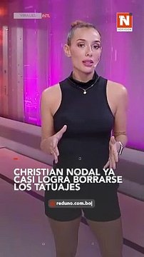 Christian Nodal ya casi logra borrarse los tatuajes de la cara