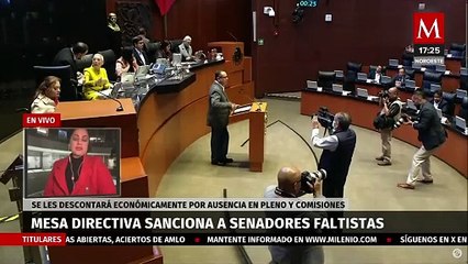 Se aplican sanciones económicas a los senadores faltistas