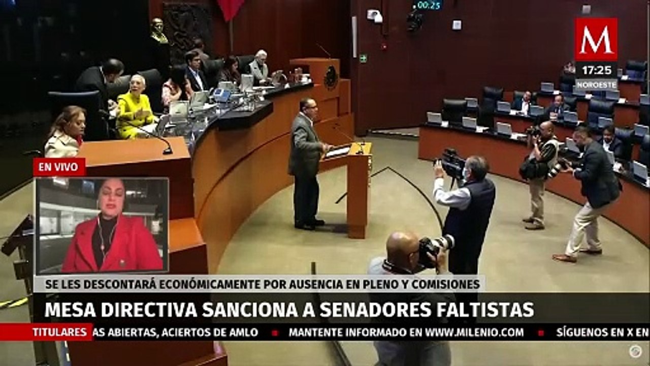 Se aplican sanciones económicas a los senadores faltistas