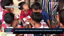 DPC Gerindra Kabupaten Pekalongan Bagi Makanan dan Susu Gratis