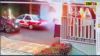 Se produjo una explosión de pirotecnia en procesión de fieles a la Santa Muerte en Catemaco